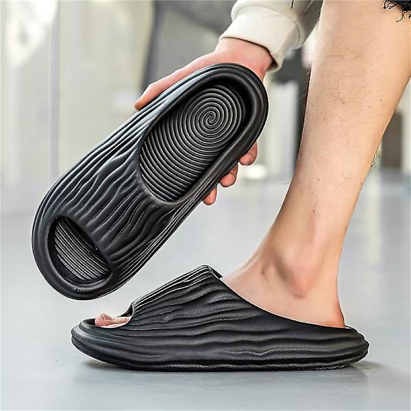 Strandtofflor för män Modesandaler Utomhus Halkfria inomhusskor 3B2038 Black 40-41