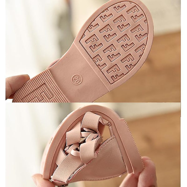 Flicksandaler Mode romerska stövlar Högtoppade Gladiatorsandaler för barn Toddler Barnsandaler F1 Beige 34