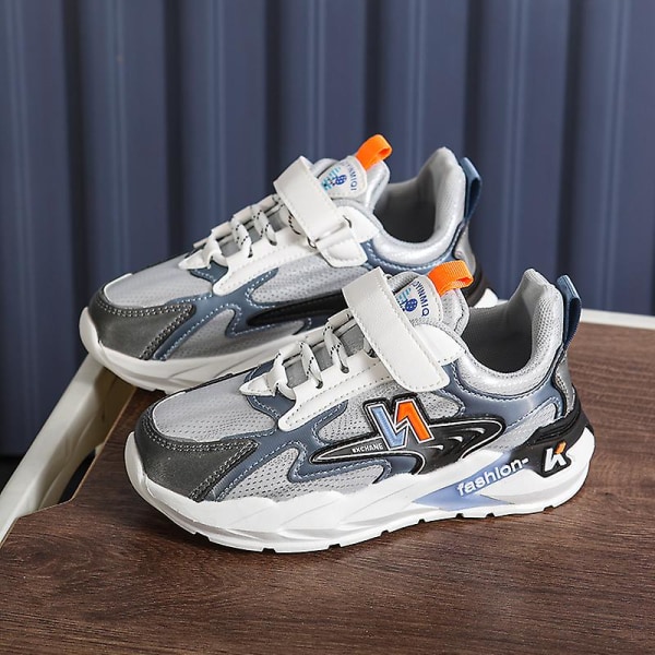 Barn Sneakers Andas löparskor Mode Pojkar Flickor Sportskor 3Au8909 Gray 29
