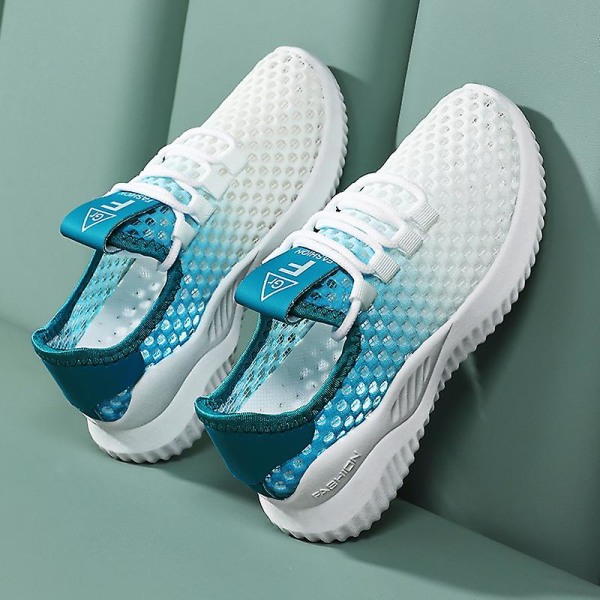 Sneakers för barn Löpartennisskor Lättviktsventilerande Sport Athletic 3D6657 Blue 35