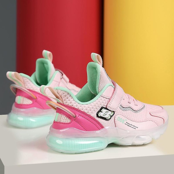 Barnskor Sportskor Damping Sneakers Löparskor för tjejer 2D1688 Pink 28