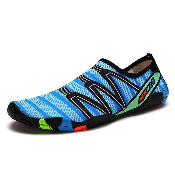 Vattenskor för män Cykelskor Snabbtorkande Sommar Strandsocka Barfota Sneakers 186 Blue 39