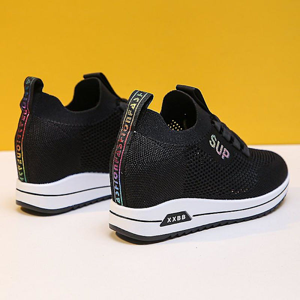 Casual för kvinnor Andas Loafers Mode Höjdökande skor 2Dkhs-3A Black 36