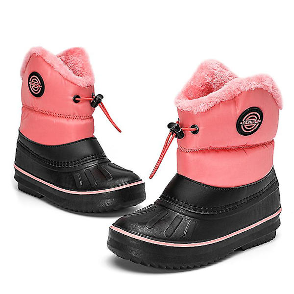Snöskor för flickor Vinter Vattentät Halkbeständig kallväderskor E07 Pink 30
