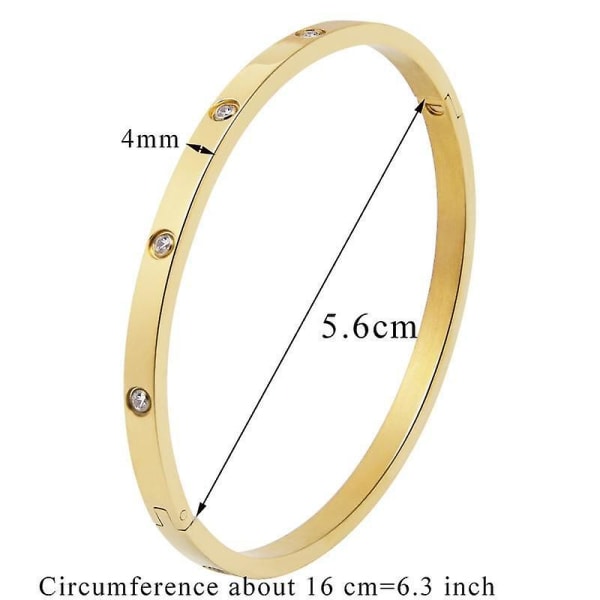 Beautiful Lovers Armband Dam Armband Armband och armband i rostfritt stål Cubic Zirconia Golden