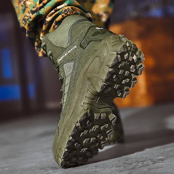 Herr Military Boot Combat Herr Stövlar Tacticalmanskor Arbetssäkerhetsskor B21 Green 41
