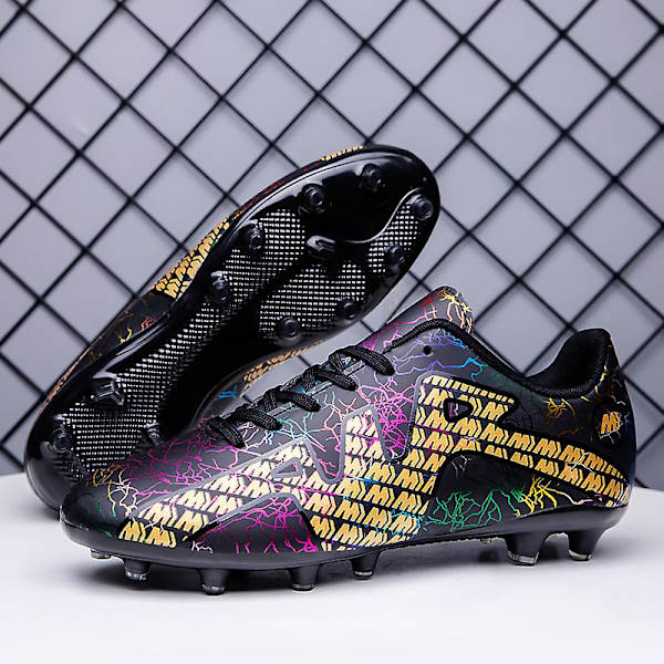 Fotbollsskor för män Halkfria fotbollsskor Klossar Gräs Fotbollssneakers Yj211 BlackGold 38