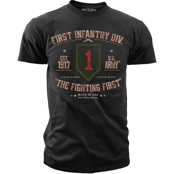 Black Ink mäns 1st Infantry Retro T-shirt XX-Large