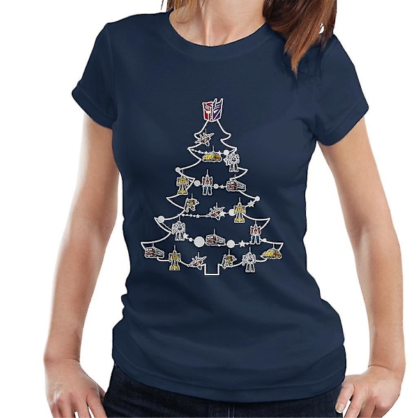 Transformers Christmas Tree Silhouette T-shirt för kvinnor
