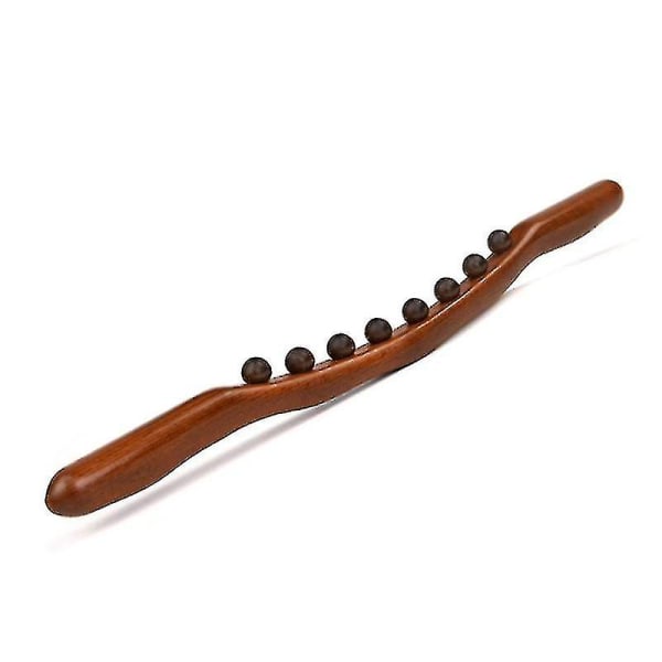 Nya 8 pärlor Gua Sha Massage Stick Kolsyrat trä Ryggkropp Meridian Skrotning Terapi Wand MuskelAvslappnande Akupunktur Massager