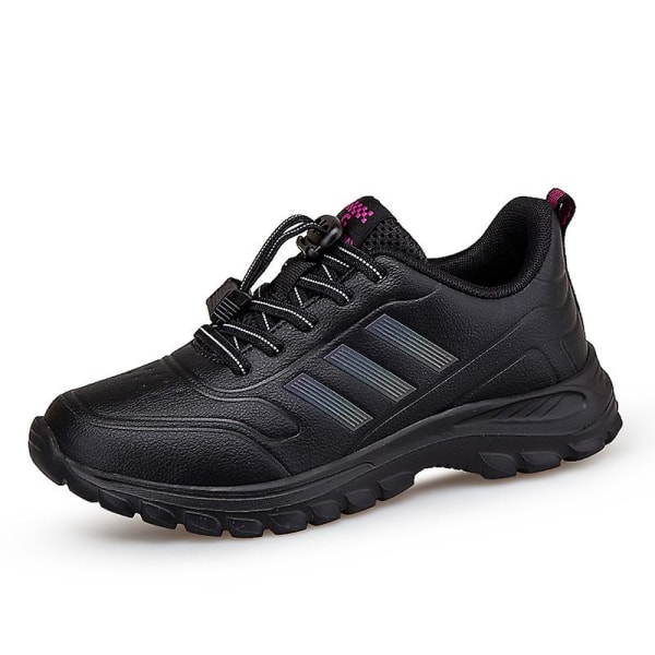 Män Kvinnor Sneakers Andningsbara promenadskor Mode Sportskor Äldreskor Yj2220 BlackPurple 38