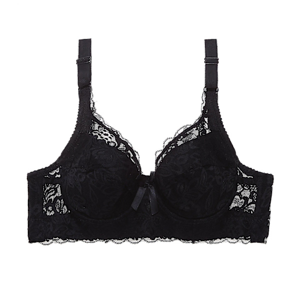 Plus Size BH Sexig Bralette Crop Top Underkläder Push Up Axelbandslös BH Bh Spets Dam BH Underkläder BH Subjectador Biustonosz, svart C and 38 to 85