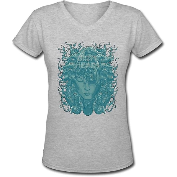 Damernas Dirty Head 2016 modeaffisch T-shirt med v-ringad