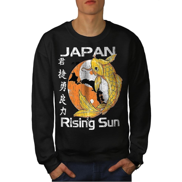 Rising Sun Japan Koi Men Blacksweatshirt S