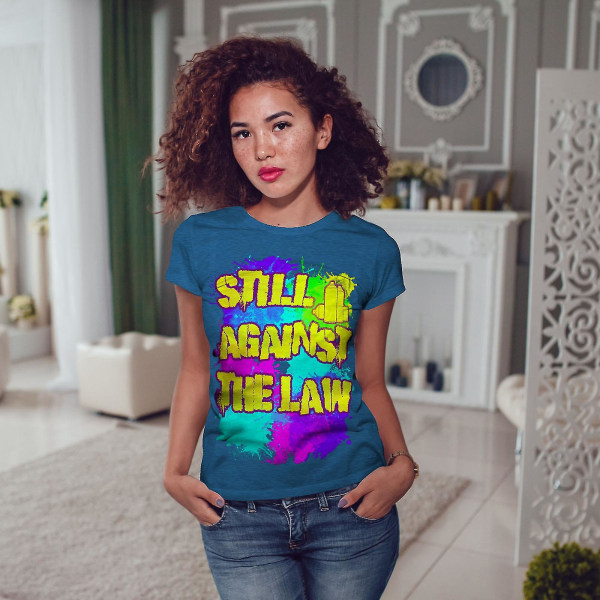 Against Law Cool Kvinnor Royal T-shirt XL