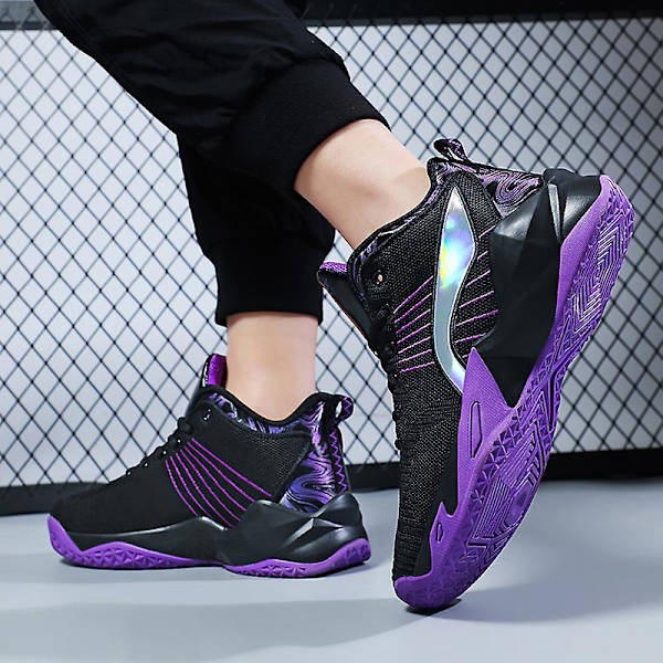 Basketskor för män Aldult Bekväma Sneakers Utomhussportskor 3B9600 Black 41