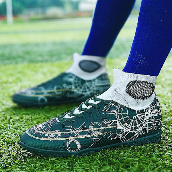 Fotbollsskor dam Spikes Fotbollsskor för ungdomar Stövlar Atletisk Sneaker 3C566-1 Green 41