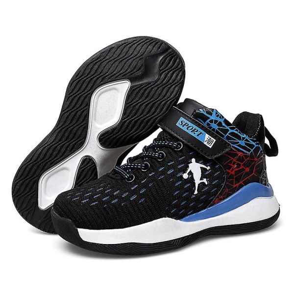 Barn Basketskor Andas Sneakers Pojkar Flickor Sportskor Yj2803 BlackBlue 36