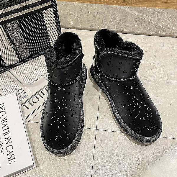 Dam Vinterstövlar Snow Boot Plysch Varma Skor Vattentät Boot Yjy-5 Black 40