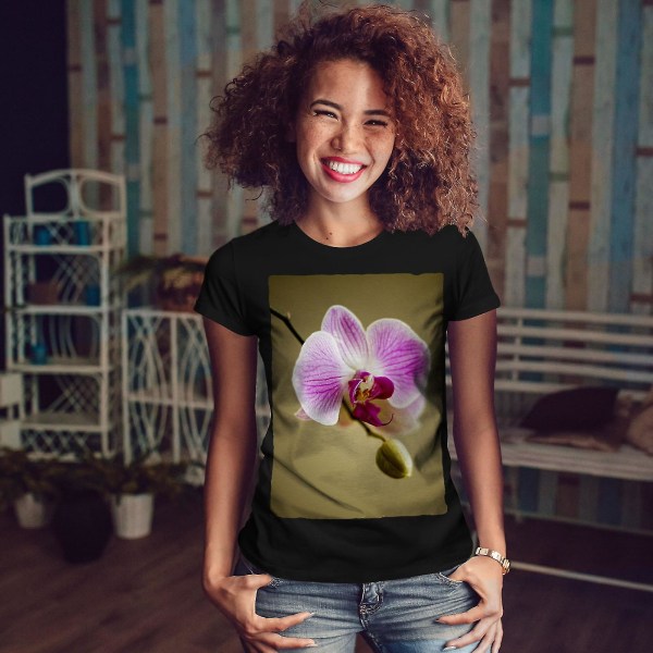 Flower Art Photo Women Blackt-shirt S