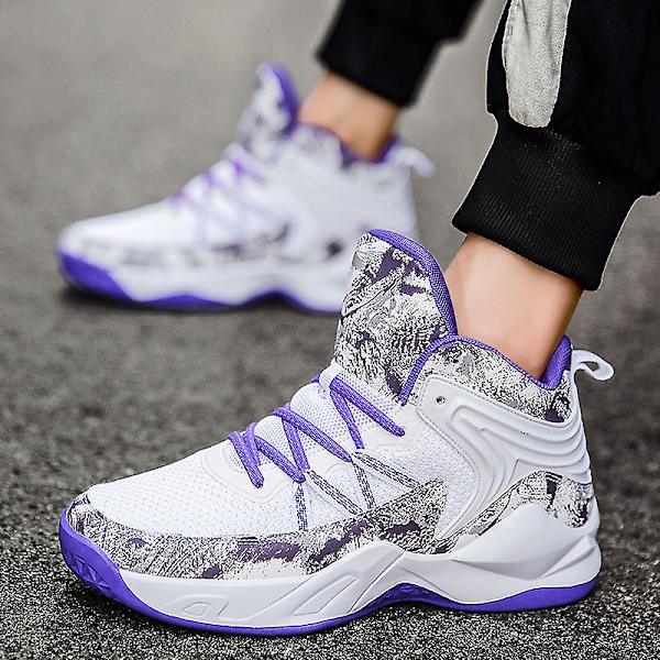 Basketskor för män Mode Dam Sneakers Andas Sportskor 3A693 Purple 41