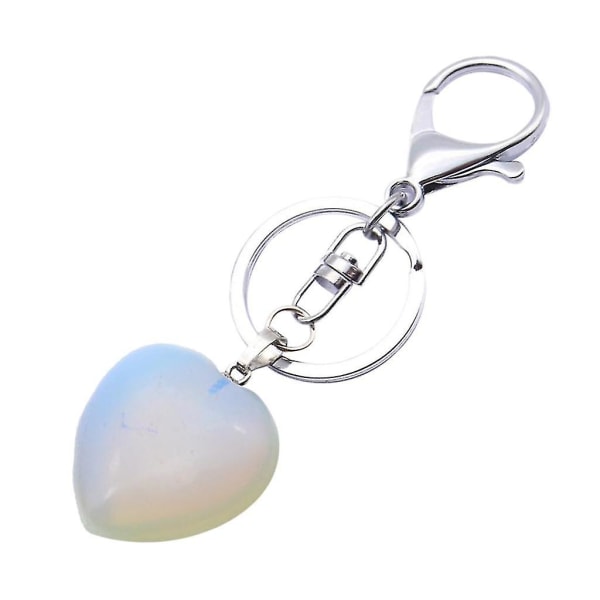 3xhjärtformad ädelstenshänge Nyckelring Nyckelring Diy Halsband Smycken Oplite