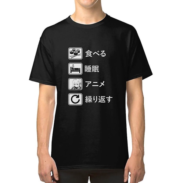 Eat Sleep Anime Repeat T-shirt XXXL