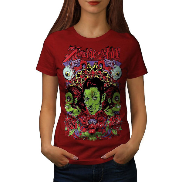 Star Funky Rose Zombie Redt-shirt för kvinnor XL