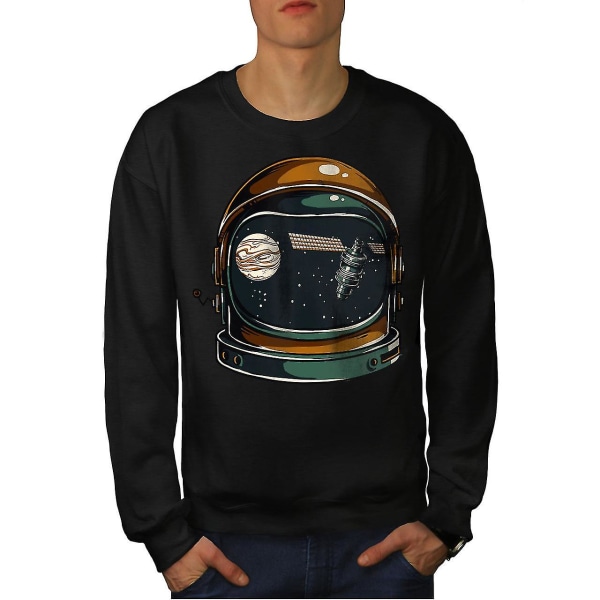 Cosmos Satellite Men Blacksweatshirt XXL