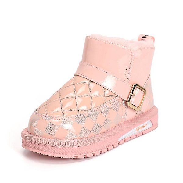 Barn Vinter Snö Boots Varma Ankel Boots Anti-Slip Pojkar Flickor Vinterskor 2Ja8 Pink 27