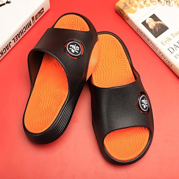 Män Kvinnor Strandtofflor Mode Sandaler Utomhus Halkfria inomhusskor XT666 BlackOrange 41-42