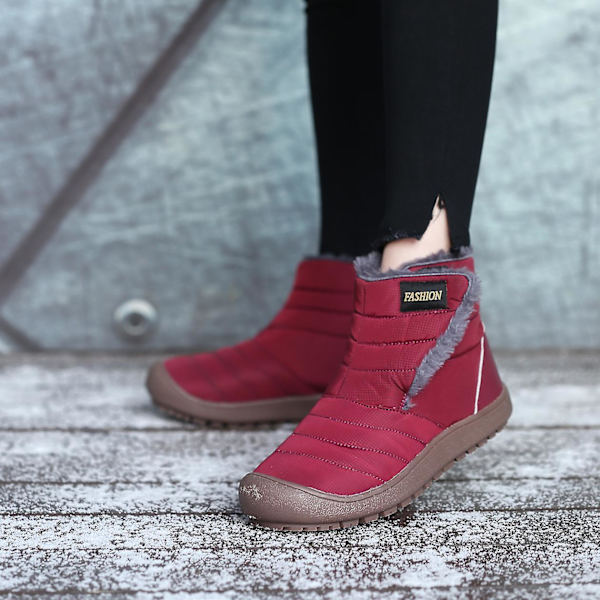 Vintersnöskor för män Halkfri Casual Lätt vandringskänga 1978 Red 41