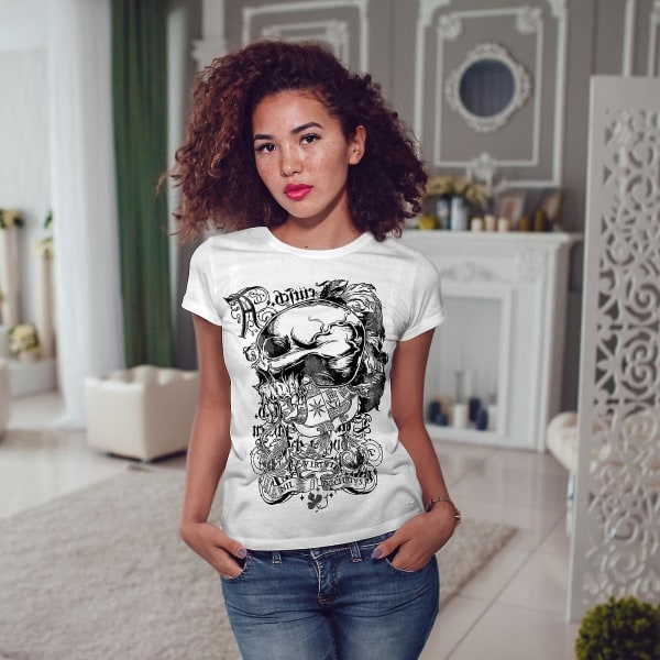 Death Goth Rider Skull Women Whitet-shirt M