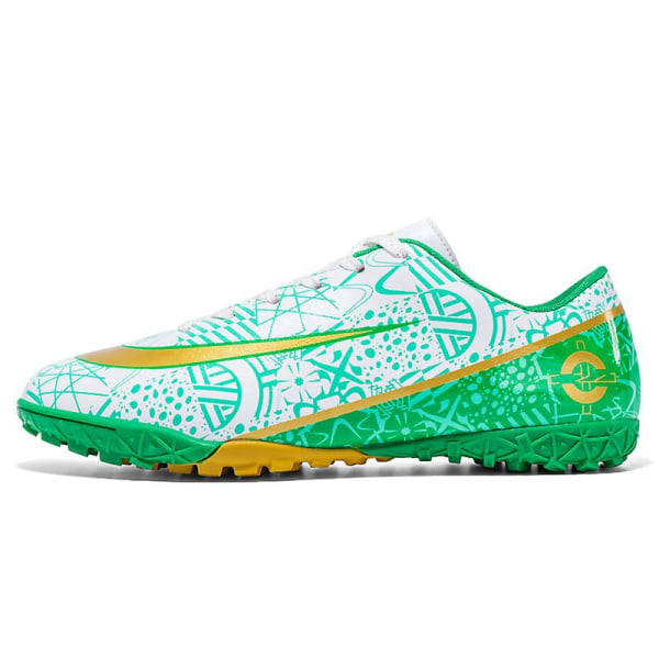 Fotbollsskor för män Fotbollsskor för vuxen fotled Grästräning Sport Skor Sneakers 222-1 Green 38