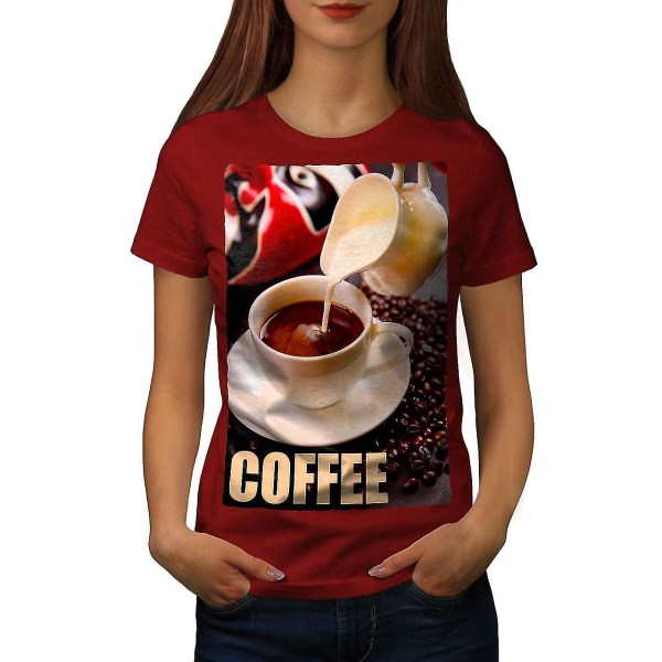 Kaffeböna Mjölk Mat Kvinnor Röd-skjorta M