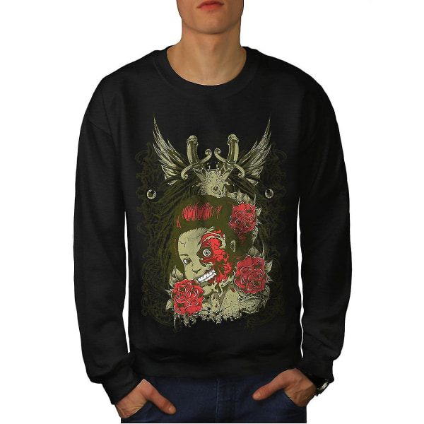 Dead Girl Rose Zombie Men Blacksweatshirt | Wellcoda L