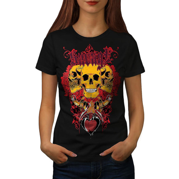 Savage Bad Guy Rose Women Blackt-shirt | Wellcoda L