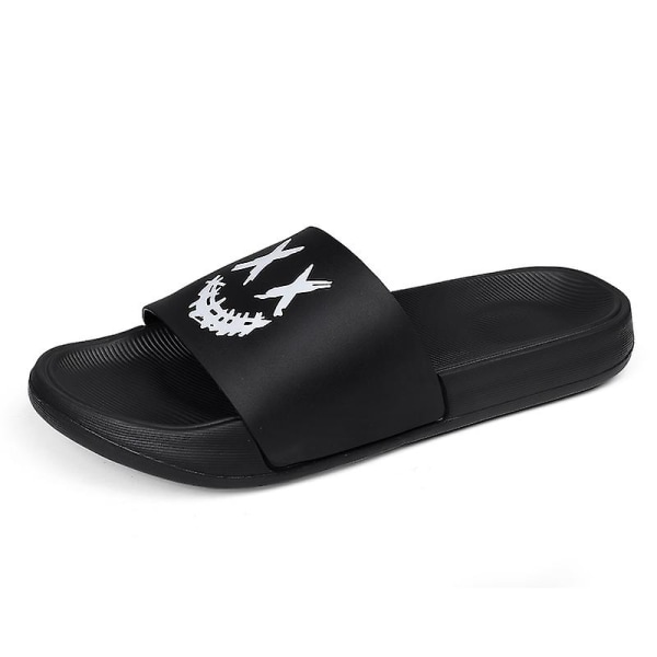 Strandtofflor för män Modesandaler Utomhus Halkfria inomhusskor 3Bk006 BlackWhite 39