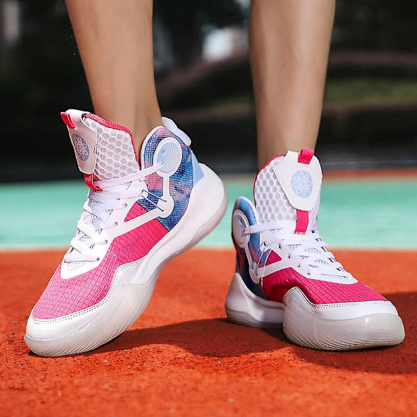 Basketskor för män Andas halkfria sportlöparskor 003 Pink 41
