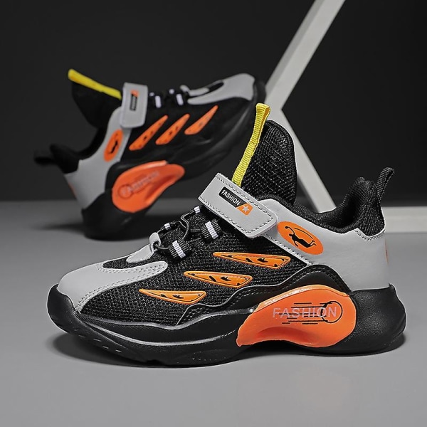 Sneakers för barn Andas löparskor Mode Sportskor för pojkar Flickor 3A5018 Black 32