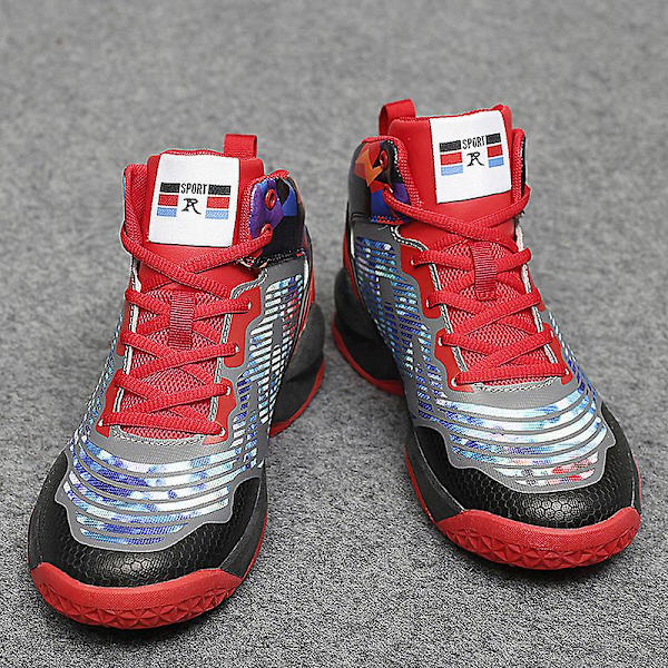 Basketskor för män Mode Dam Sneakers Andas Sportskor 3A1903 BlackRed 41