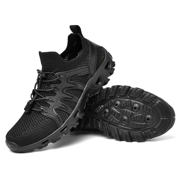 Herr vandringsskor Trailrunning Skor Halksäkra Fitness Promenad Jogging Sneakers 3C238 Black 43