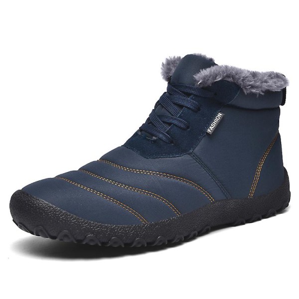 Vintersnöskor för män Vattentåliga skor Anti-halk Casual Lätt bomullsstövel 1877 Blue 41