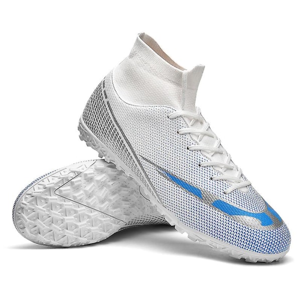 Fotbollsskor för män Halkfria fotbollsskor Klossar Gräs Fotbollssneakers 3AR2313 White 39
