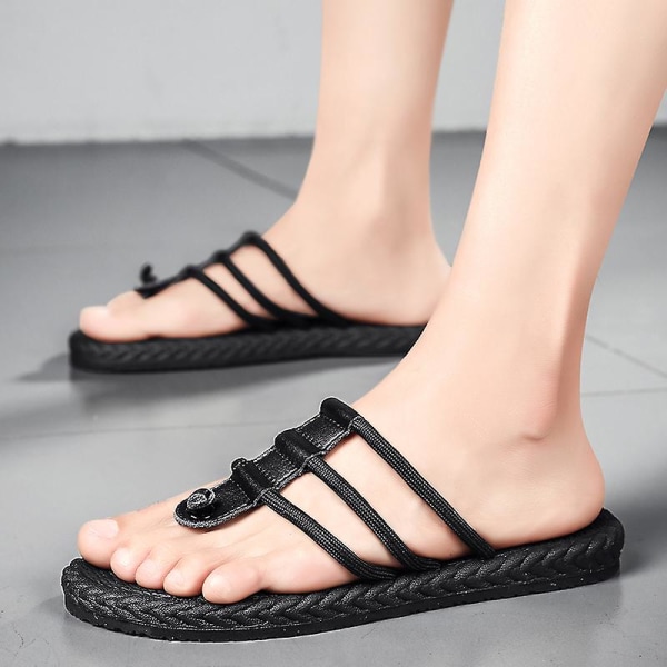 Herrsandaler Mode Casual Andas strandskor hgq223 Black 39