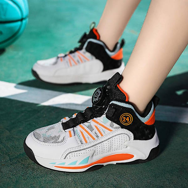 Barn Basketskor Mode Flickor Sneakers Andas Sportskor 3Al813 White 34