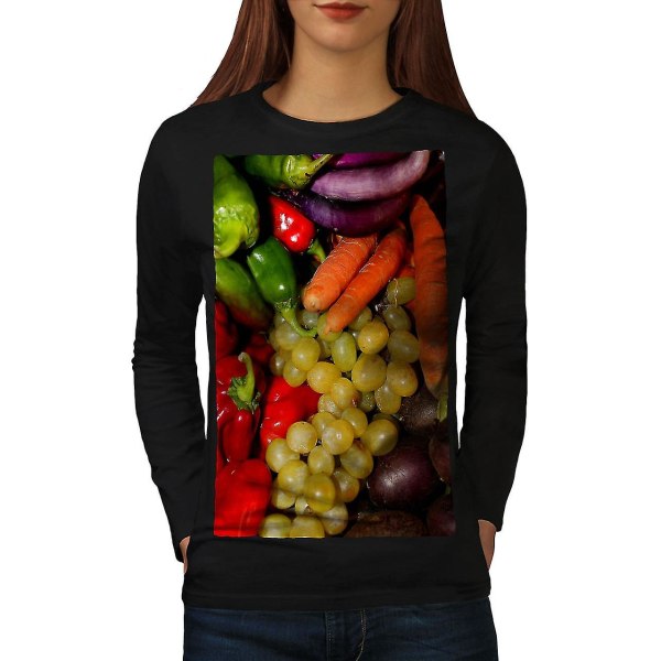 Grönsaksfruktmix Långärmad T-shirt för kvinnor M