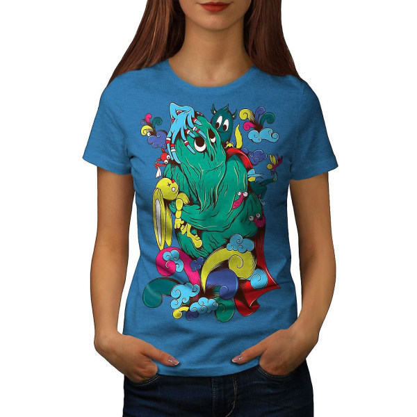Fantasy Cartoon Monster Kvinnor Royal Bluet-shirt XL