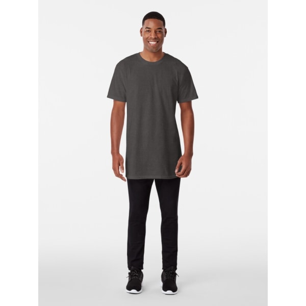 Magisk blå kattunge med cap och cape Lång T-shirt Charcoal Heather XL_Back