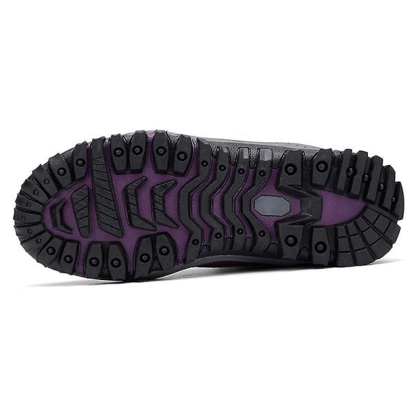 Snöskor för damer Vattentäta Slip On Päls Fodrade Sneakers Vinter Varma Skor 2K6137 Purple 39